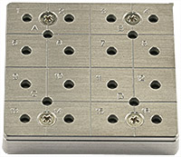 EM-Tec CS16/4 C-Square Multi-Stiftprobenhalter für 16x Ø 12,7 mm oder 4x Ø 25,4 mm Stiftproben, Std. Pin